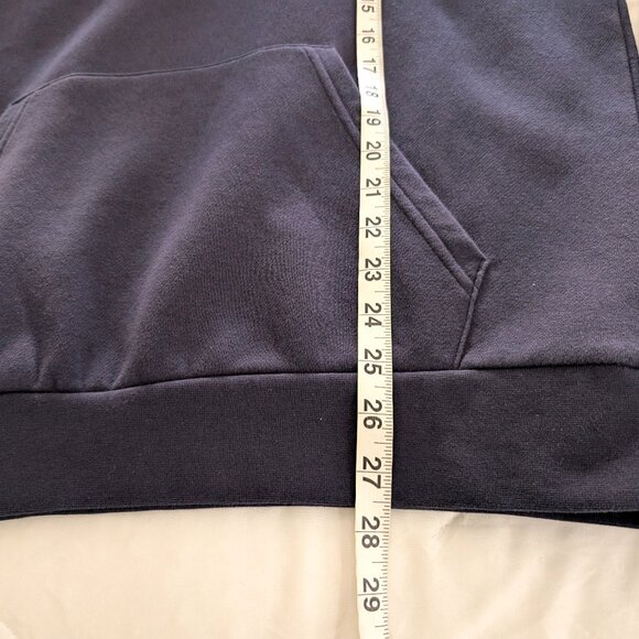 ADIDAS Sweatshirt Men's M Blue Three Striped Spellout Hooded Kangaroo Pocket - Picture 10 of 10